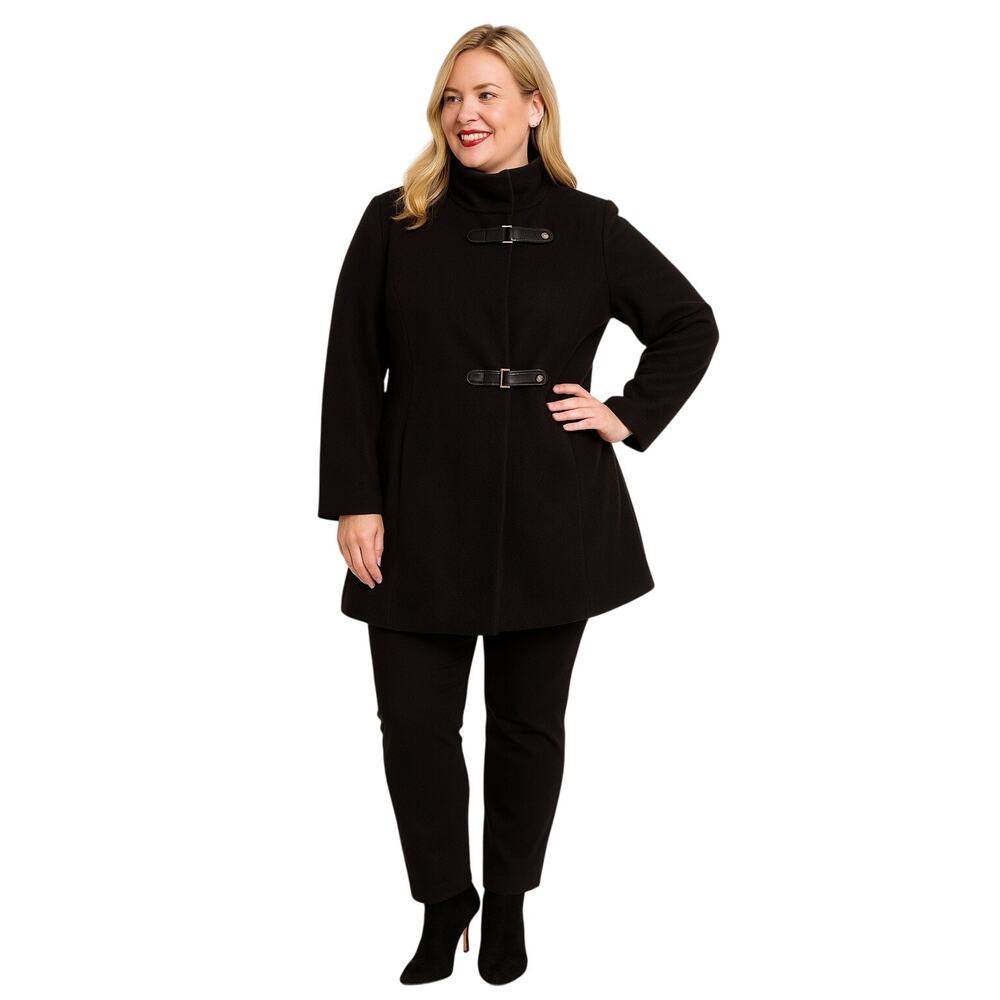 Lauren Ralph Lauren Black Buckle-Tab Coat‎ | Size 14 | Fully Lined